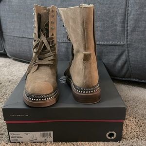 Vince Camuto Branda Womens Rhinestone
Embellished Combat & Lace-Up
Boots